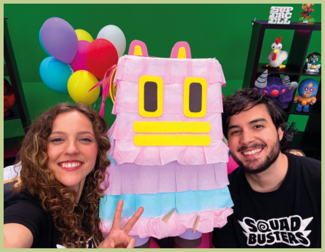 Paula, Adrian and their new piñata pal